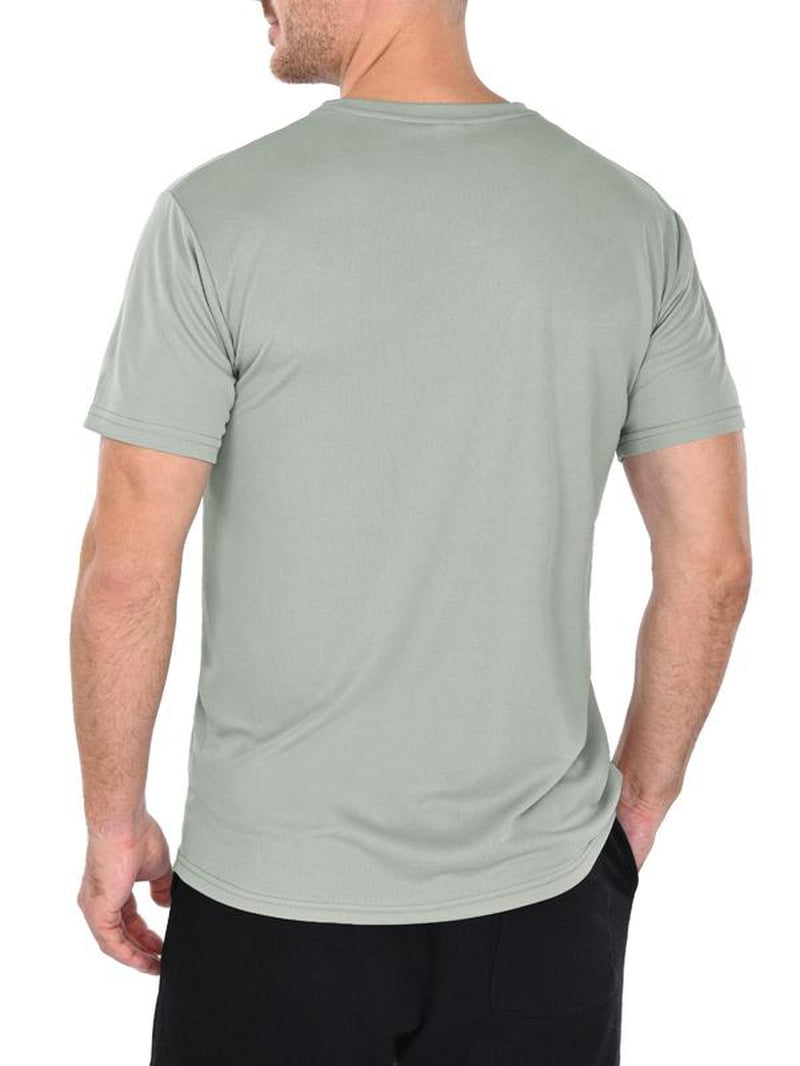 Men'S Plain round Neck Short Sleeve Sports Tee Summer Clothes, Regular Fit Casual Breathable Quick Drying T-Shirt, Men Sportswear for Gym Workout Running